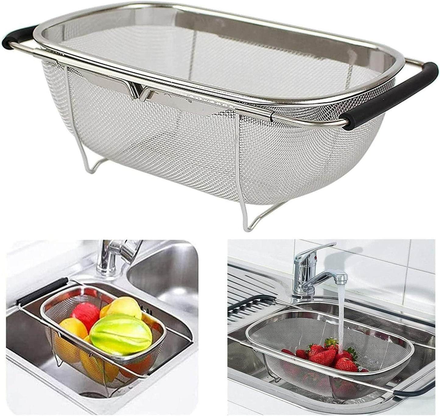 Stainless Steel Kitchen Sink Strainer Basket- Oval Big Size