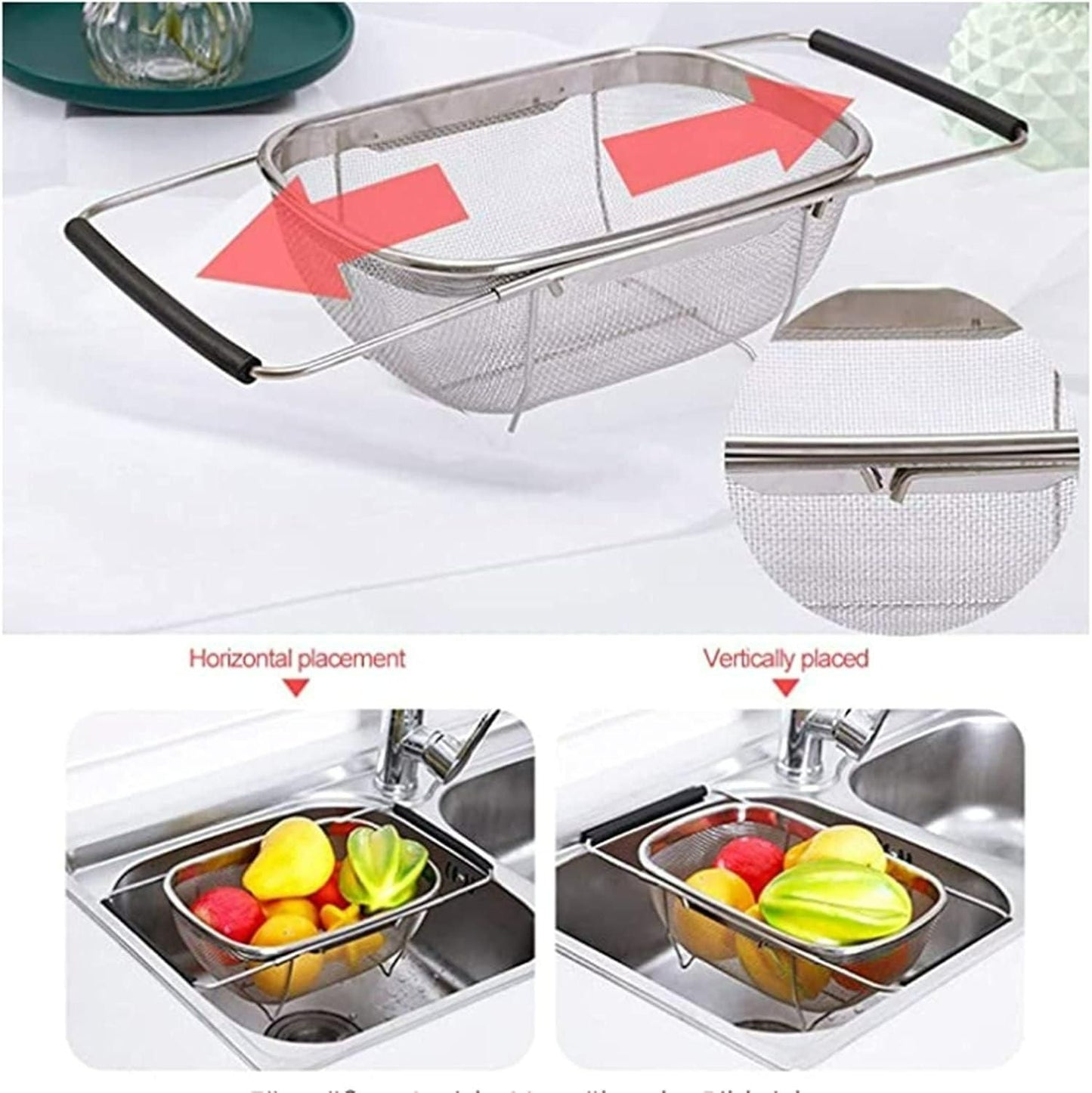 Stainless Steel Kitchen Sink Strainer Basket- Oval Big Size